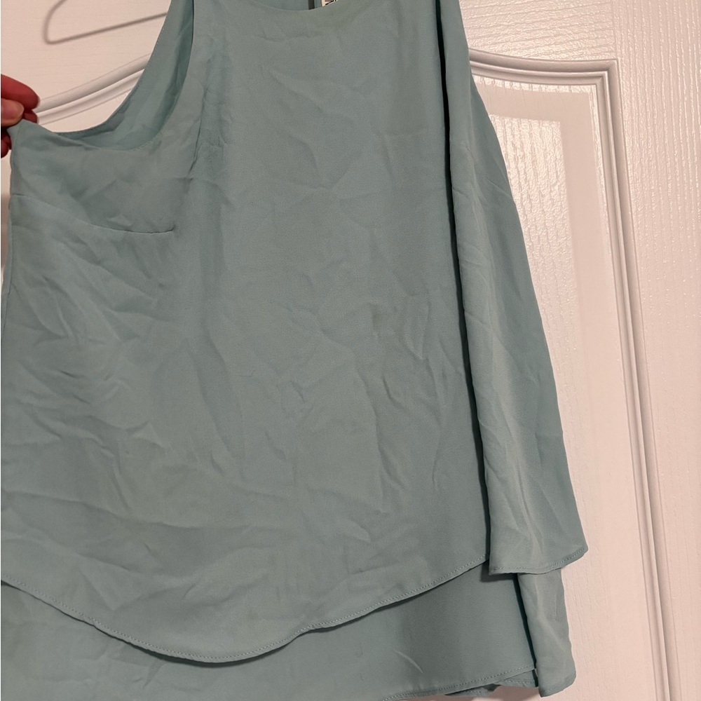 Pink Rose Light Blue Tank Top